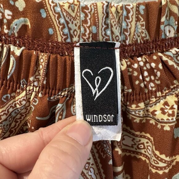 Y2K Two Piece Set Brown Palisades Paisley High Rise Pants + Top Windsor Boho 2pc - Picture 11 of 15